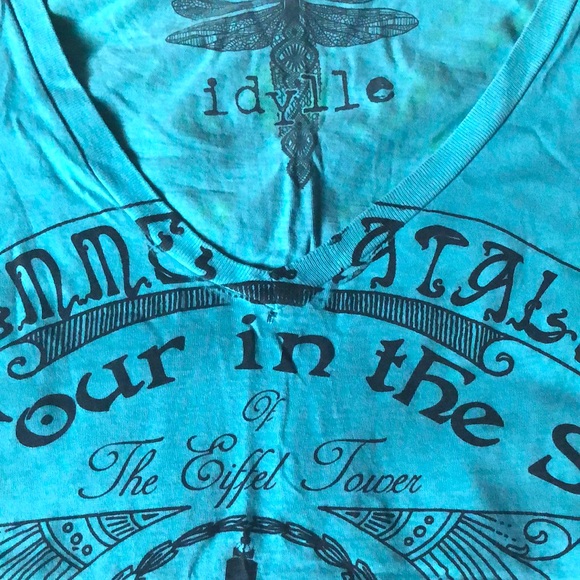 Idylle Short Sleeve Eiffel Tower Top Size M - Picture 4 of 9